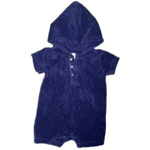 GYMBOREE Romper Terry Cloth Hooded Beach Pool Coverup Swim Unisex Baby 0-3 Mos